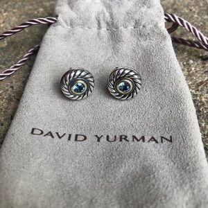 David Yurman blue topaz Cookie Earrings